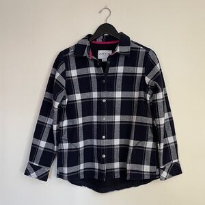 Orvis Women's Black and White Plaid Button Down Shirt